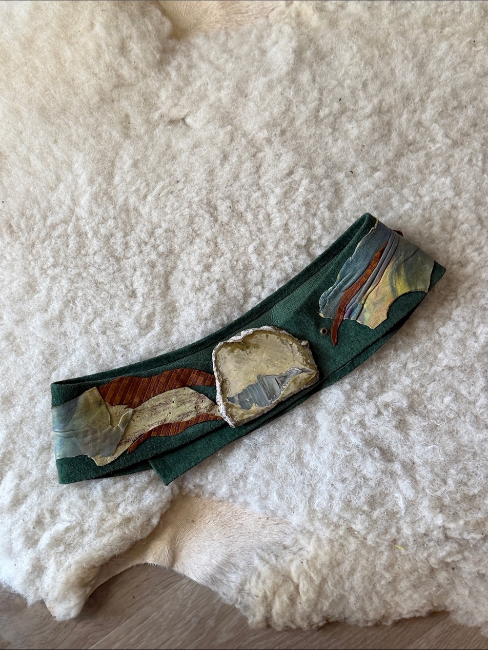 VTG leather wide belt✨